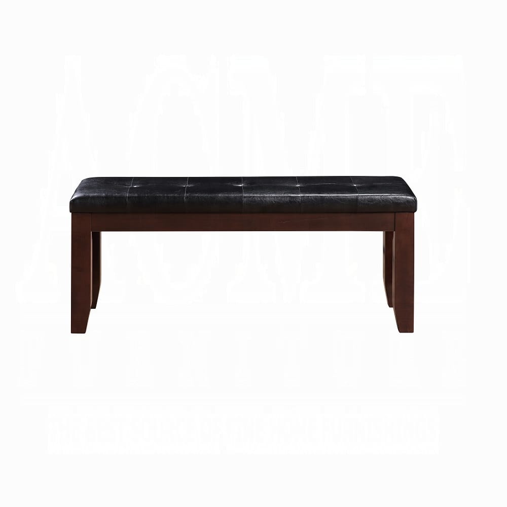 Black & Cherry Wood Dining Bench - 48" Long for Bedroom