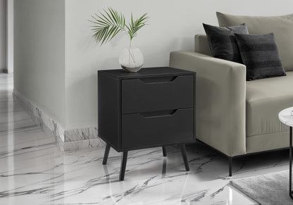 Black Accent Table with Storage Drawers - 24" High