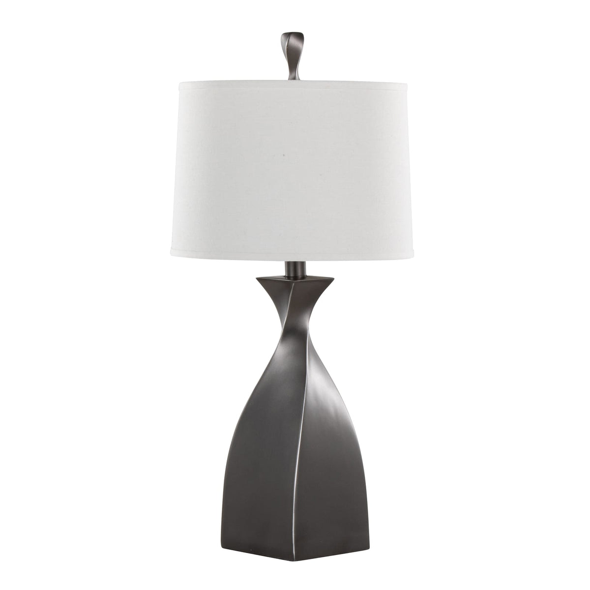 Grey Linen Table Lamps Set - 30 Inch Modern Lighting