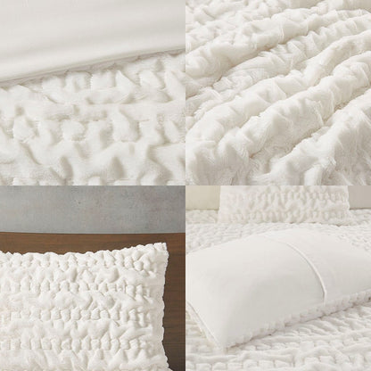 Ivory Queen Faux Fur Down Alternative Comforter Set