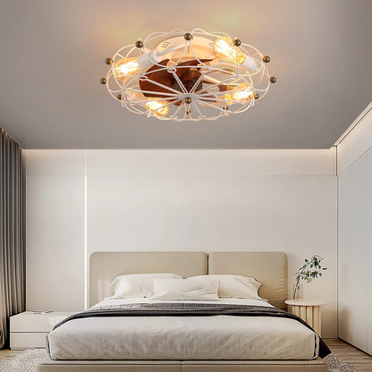 White ABS Modern Ceiling Fan with Lights