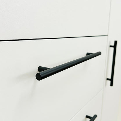 White Wood Dresser - 47" Wide Chest of Drawers for Bedroom