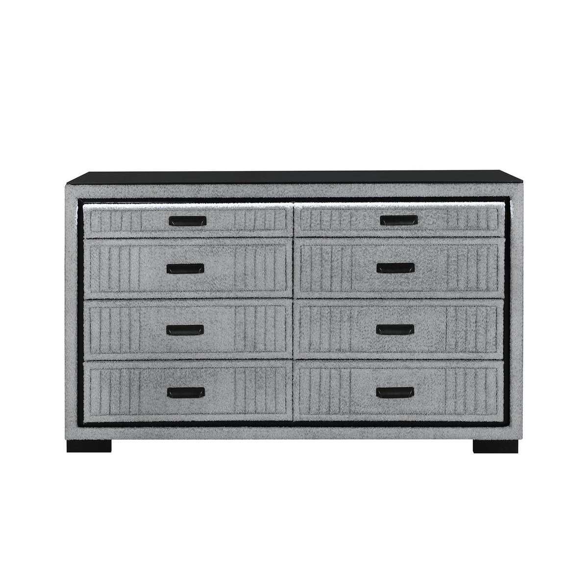 Isaiah Grey Dresser - Gray Upholstered Storage
