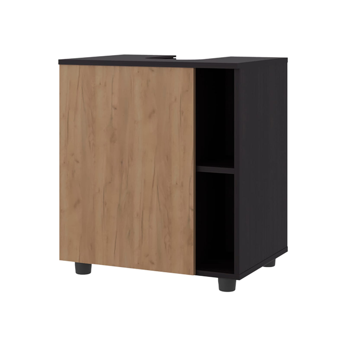 Bathroom Vanity with Storage - 24.4" Natural Black