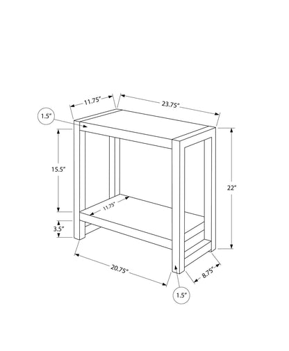 2-Tier Black Accent Table with Storage Shelf for Living Room or Bedroom