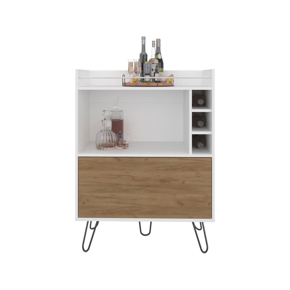 Multi-Colored Bar Cabinet with Wine Racks for Living Room
