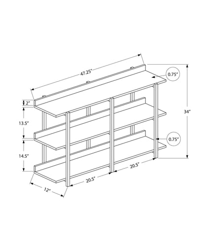 Accent Table, Console Table - Espresso & Black Metal