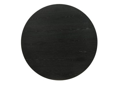 22 Inch Round Black Wood End Table for Home Spaces