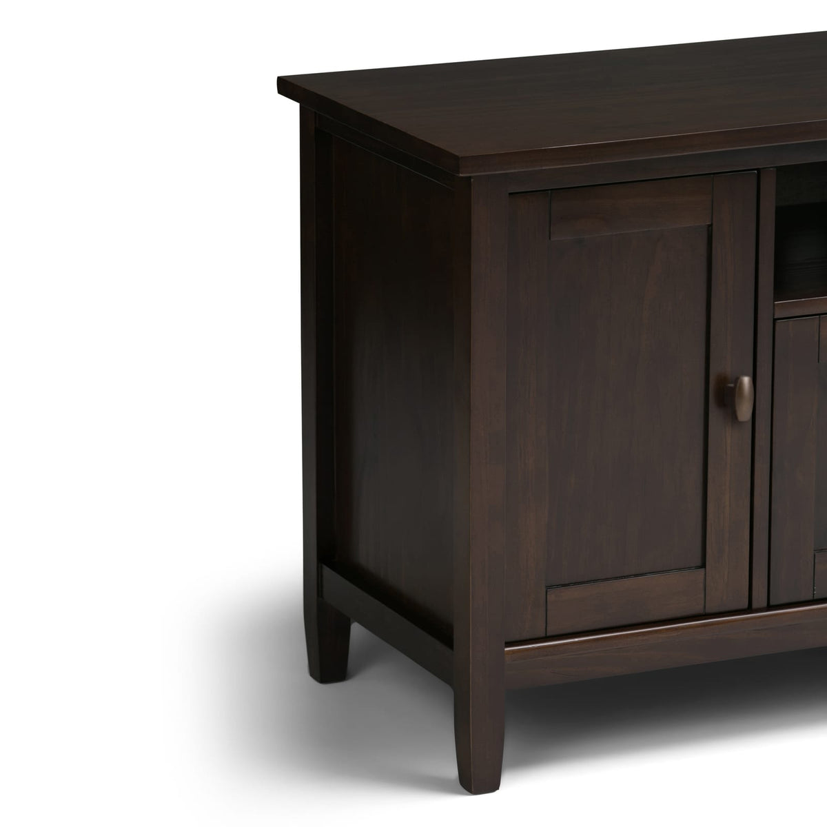 72" Dark Brown Wood TV Stand with Storage for Living Room