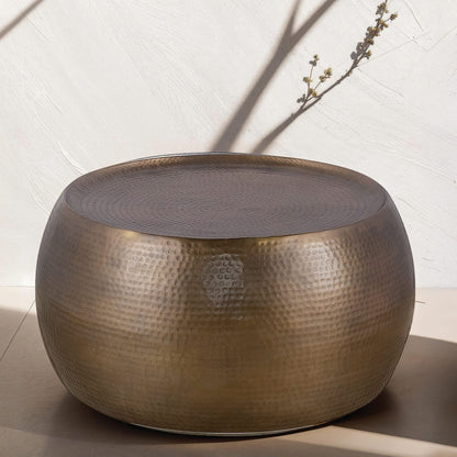 Gold Round Coffee Table - 32 Inch Modern Design for Living Room