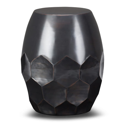 16 Inch Round Metal Accent Table - Black Finish for Living Room