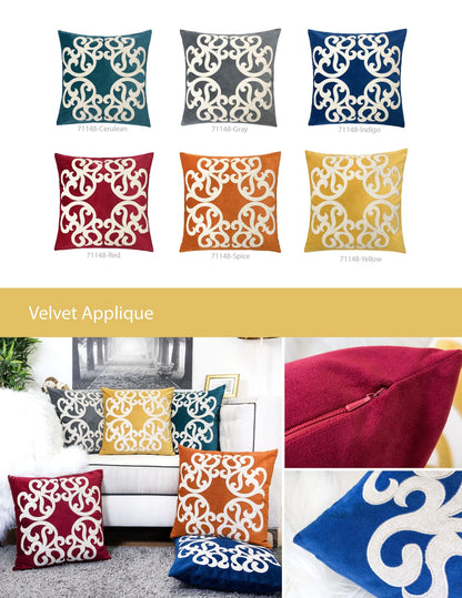 20x20 Green Polyester Pillow Cover Dark Green Vine Design