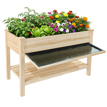 48" Natural Wood Raised Garden Bed Planter
