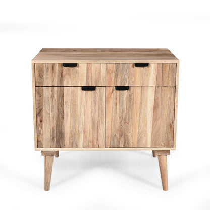 3-4 Drawer Mango Wood Cabinet - Natural Finish