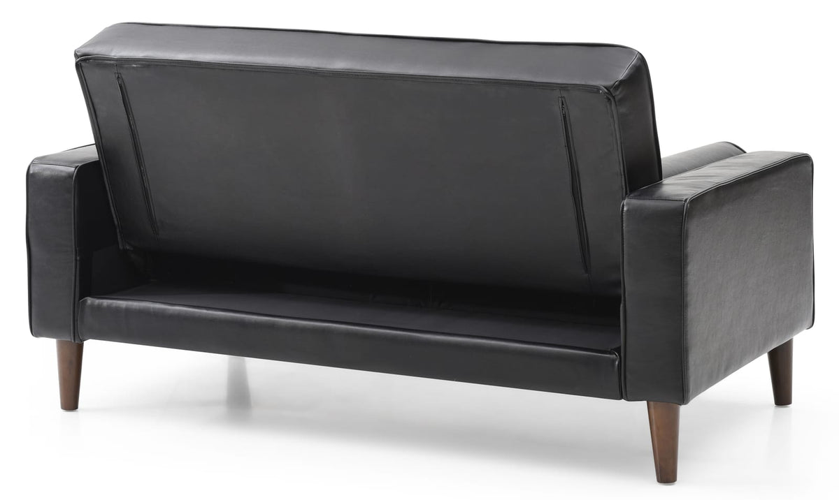 Black PU Foam Loveseat - 60" Wide Seat for Living Room