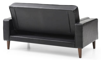 Black PU Foam Loveseat - 60" Wide Seat for Living Room