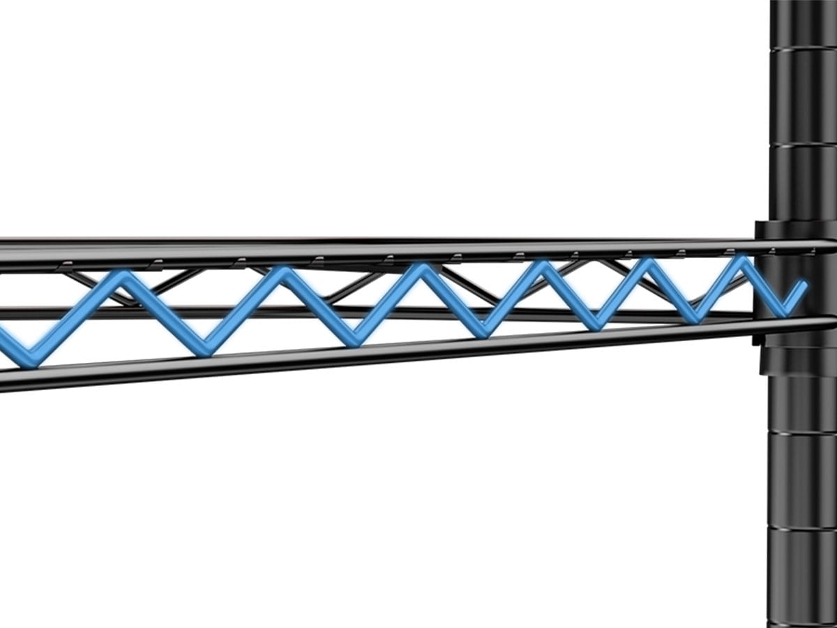 6 Tier Chrome Corner Wire Shelf Rack - Adjustable Storage for Living Room