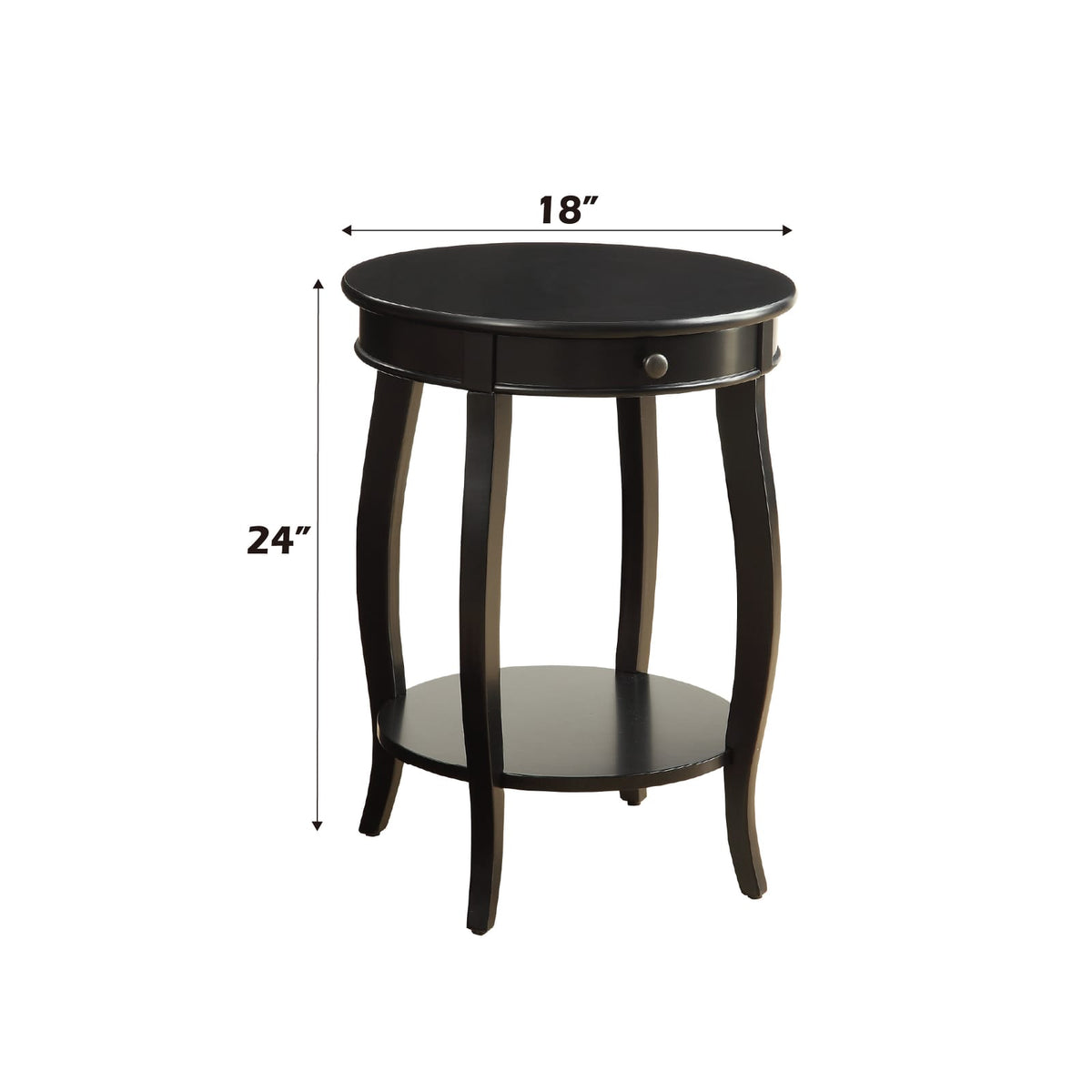 Alysa Black Accent Table - Round Storage Table