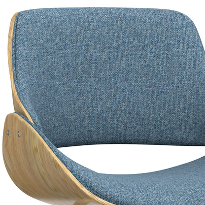 Blue Denim Wood Dining Chair - Mid Century Style