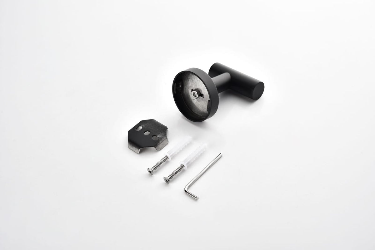 Stainless Steel Bathroom Towel Hooks - Matte Black, 2-Pack