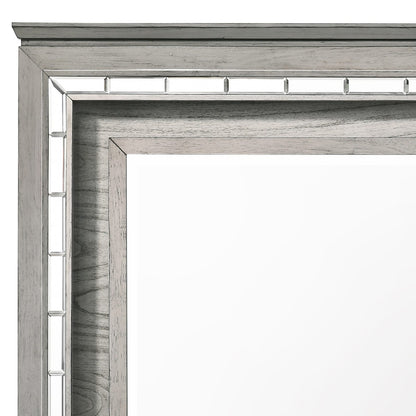 Light Gray Oak Mirror with LED - Bathroom & Bedroom Storage
