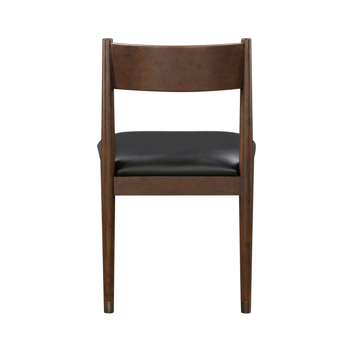 Cherry Wood Dining Chairs Set of 2 - Leather Upholstered