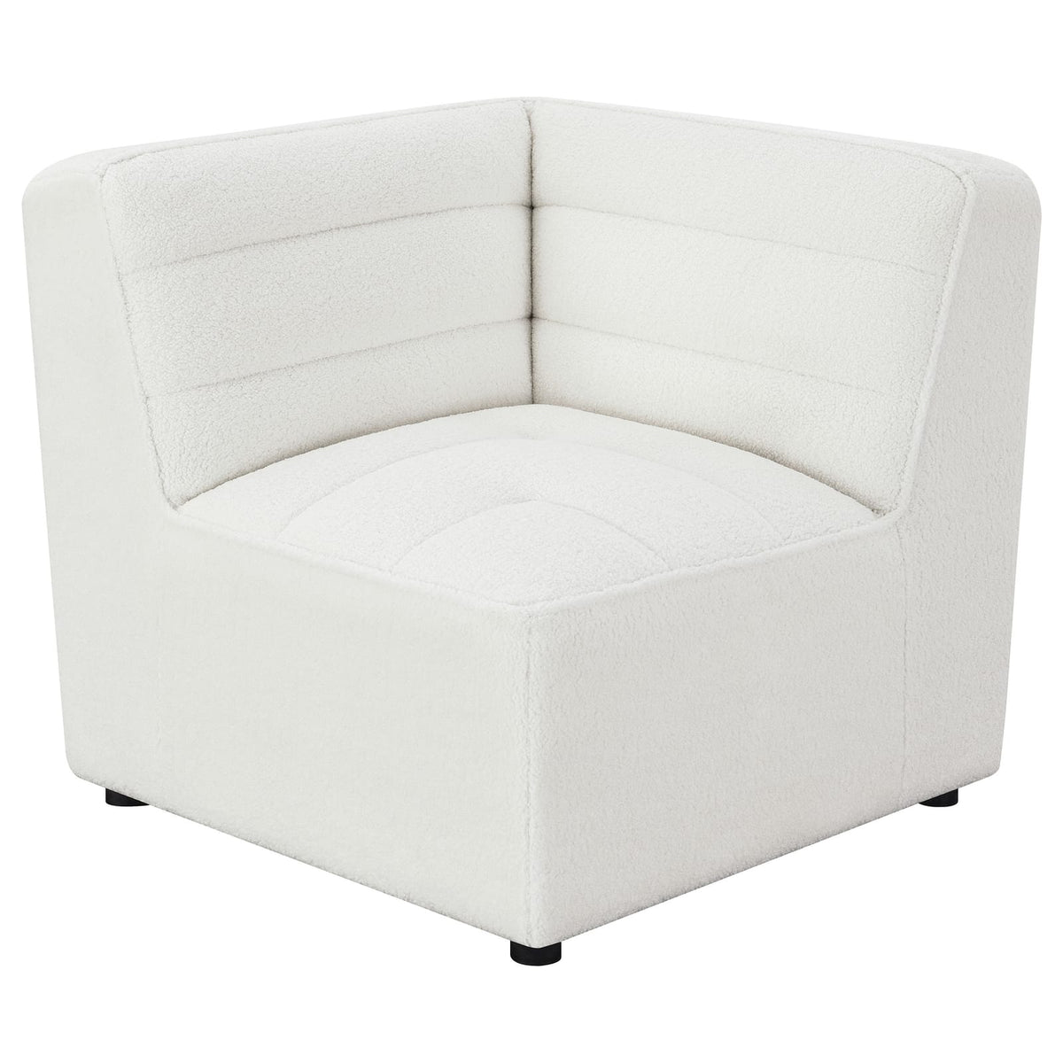 Ivory Upholstered Corner Chair - Modular Accent Seat for Living Room