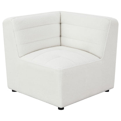Ivory Upholstered Corner Chair - Modular Accent Seat for Living Room