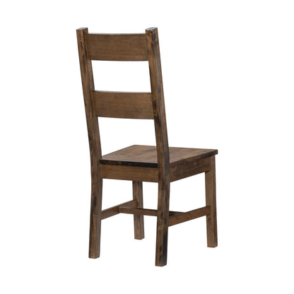 Classic Brown Side Chairs Set of 2 - Solid Wood Dining Furniture