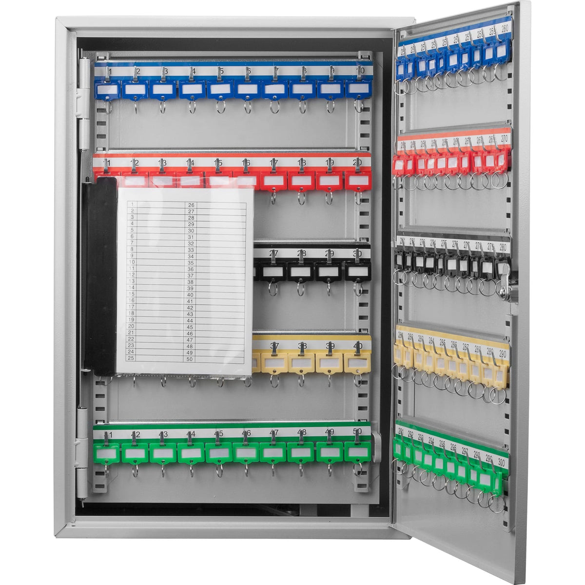 300 Key Adjustable Steel Safe - Gray Home Office Storage