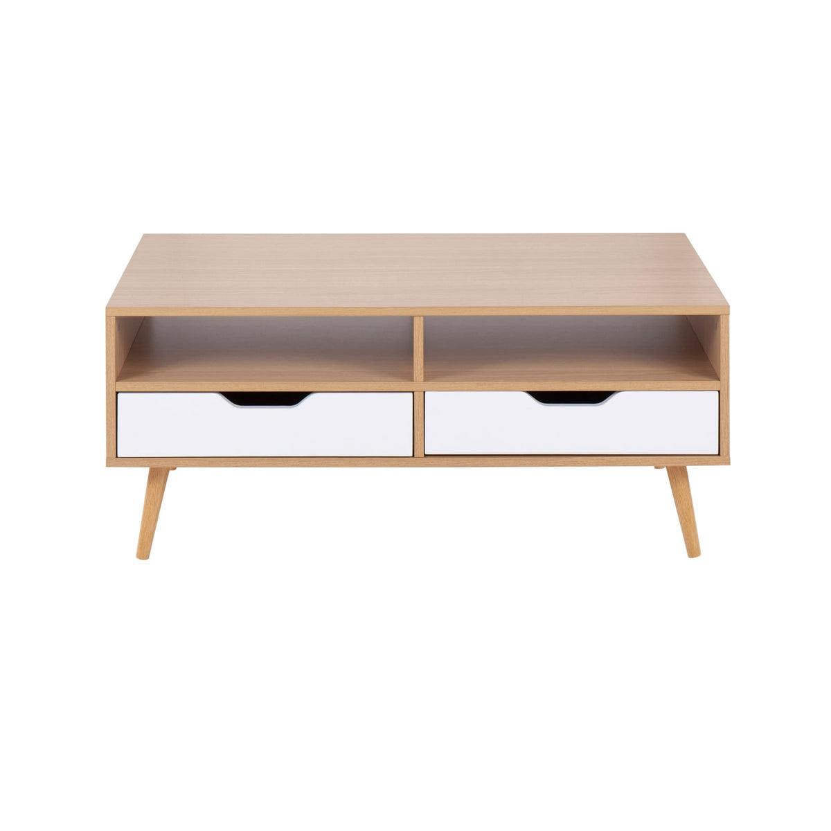 White Wood Coffee Table - 21.25" Storage Table