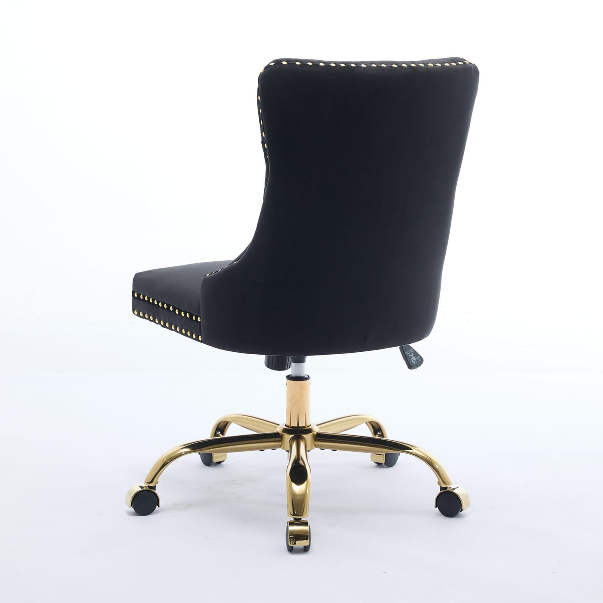 A&A Furniture Office Chair - Black Velvet, Golden Base