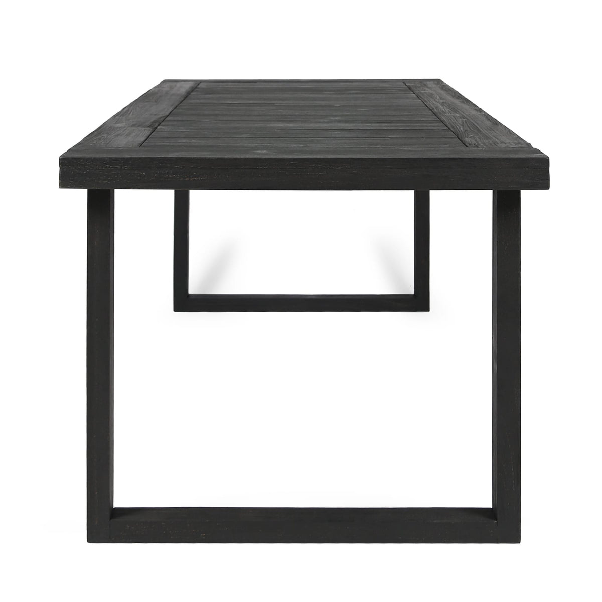 Dark Grey Acacia Wood Outdoor Dining Table for Patio