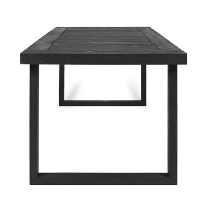 Dark Grey Acacia Wood Outdoor Dining Table for Patio