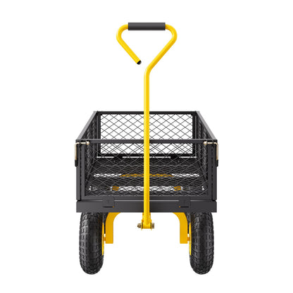 Yellow Black Metal Garden Cart - 900lb Capacity