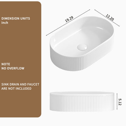 Oval Ceramic Vessel Sink for Bathroom Renovation and Vanity