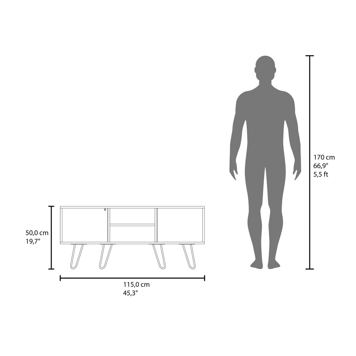 Wenge 1-Door TV Stand - Primary Living Space Storage