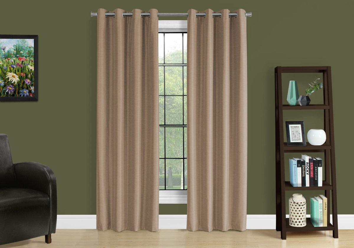 Brown Polyester Blackout Curtains 2 Panels 52" x 95"