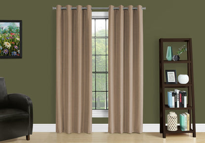 Brown Polyester Blackout Curtains 2 Panels 52" x 95"