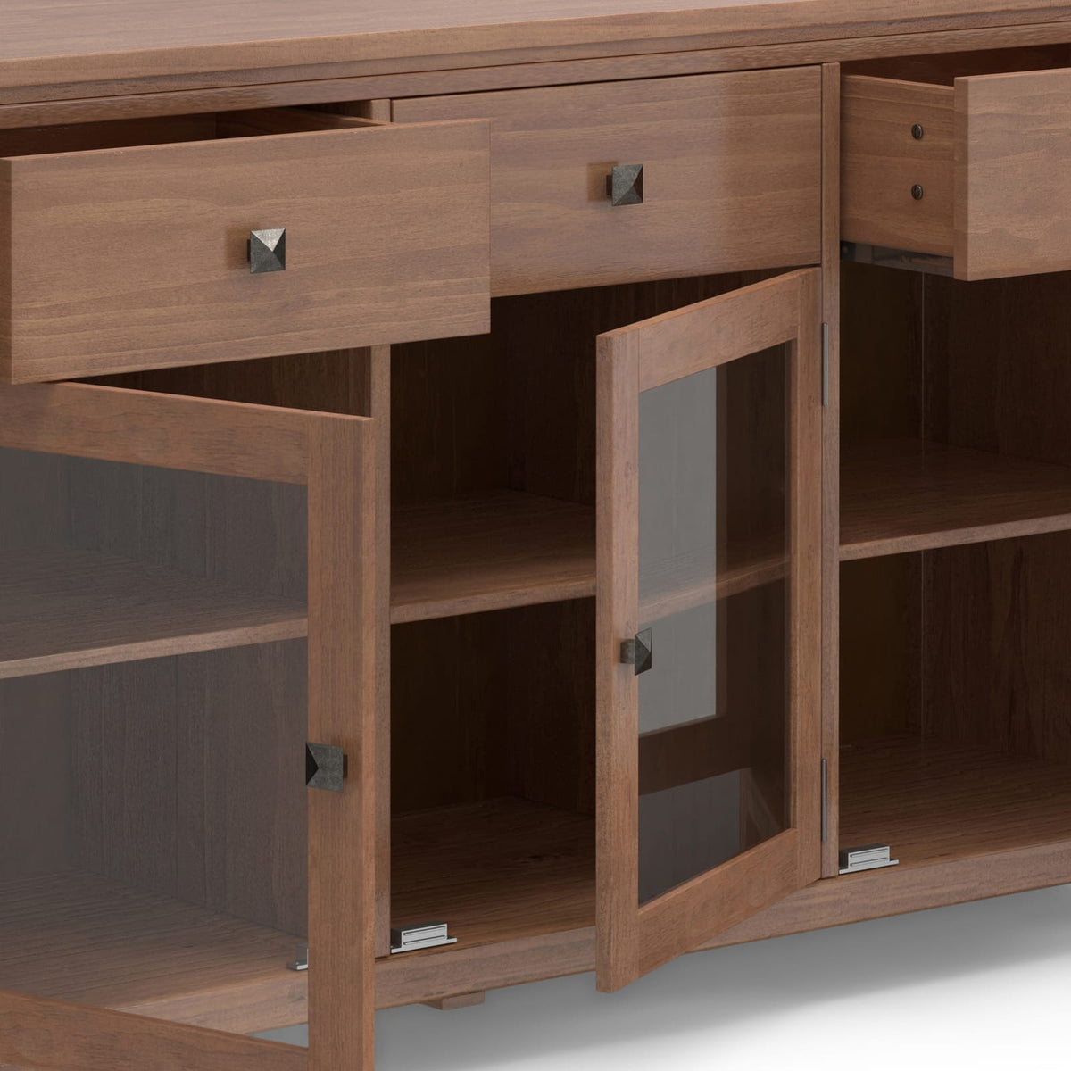 Cosmopolitan 54 Inch Wide Solid Wood Sideboard Buffet - Dark Brown