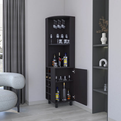 Wengue Corner Bar Cabinet - Storage & Style
