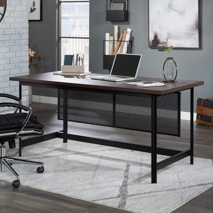 Industrial Brown Executive Desk for Home Office Productivity