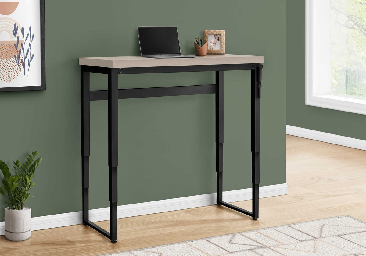 Adjustable Computer Desk - 48" L Taupe Particle Board