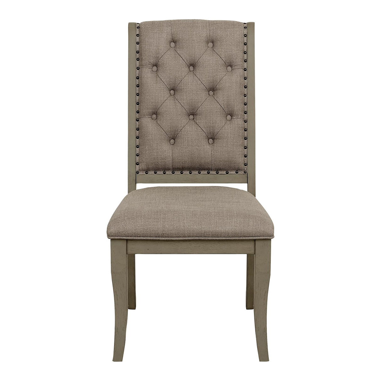 Classic Gray Dining Side Chairs Set of 2 Wood Frame