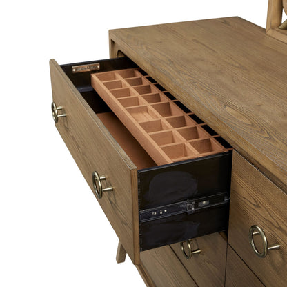 6 Drawer Dresser in Latte Finish - Solid Wood MDF