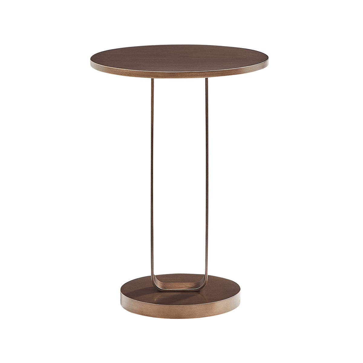 Antique Bronze Round Metal Accent Table for Living Room Decor