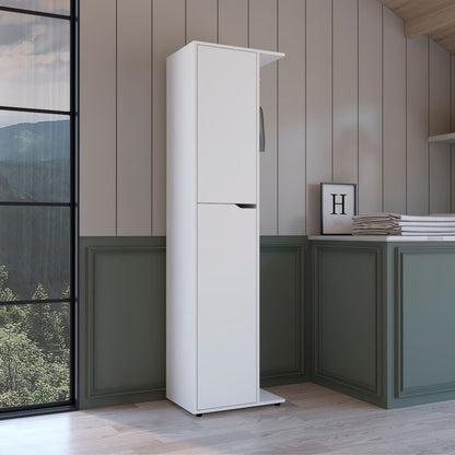 Austin Storage Broom Closet White - Modern Cabinet for Cleaning Tools