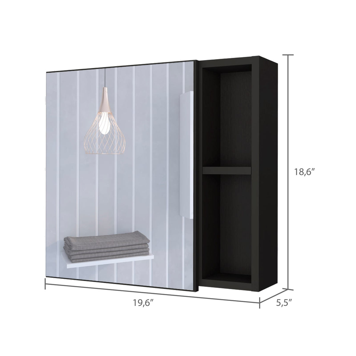 Wenge Particle Board Medicine Cabinet with Mirror Bathroom Upgrade