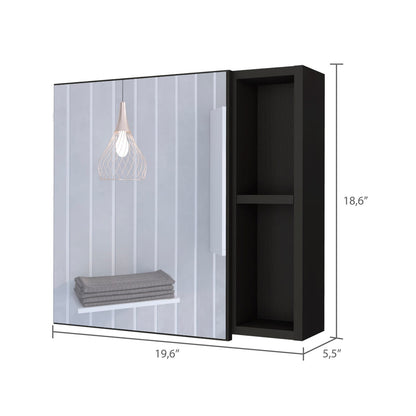 Wenge Particle Board Medicine Cabinet with Mirror Bathroom Upgrade