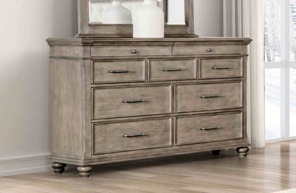 64" Oak Modern Bedroom Dresser - Rubber Wood
